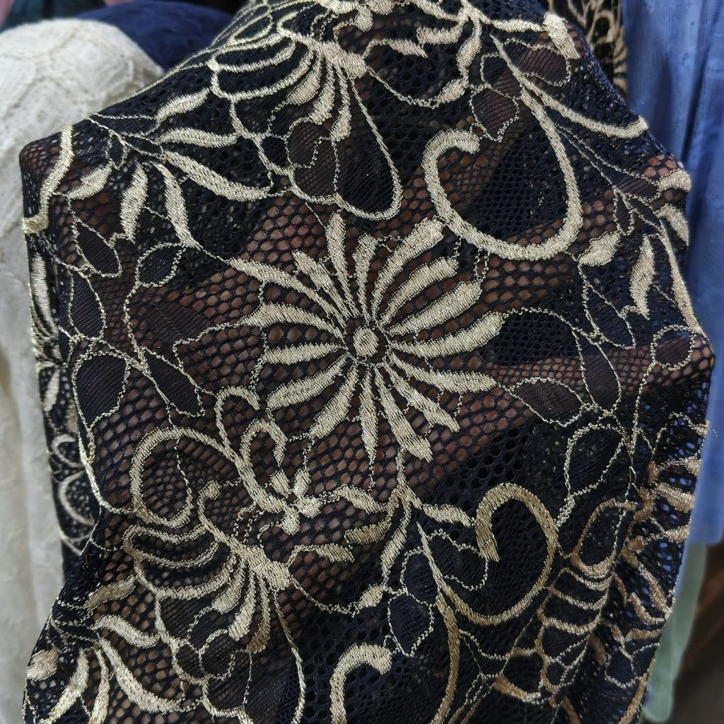 kain brokat tile premium motif - kain brokat tile stretch - bahan brokat tile premium - Harga/0,5mtr