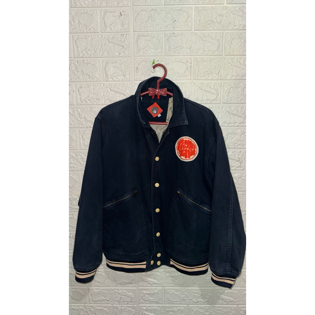 Jaket Pria Humblezing Baseball Varsity Navy/Blue/Biru