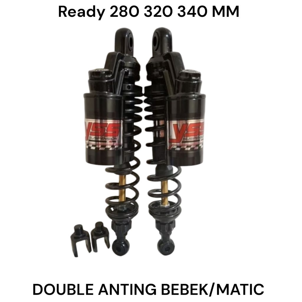 NEW DOUBLE SHOCK ~SHOCKBREAKER COPY YSS MODEL EXTREME FULL BLACK AS GOLD SERIES DOUBLE TABUNG ATAS U