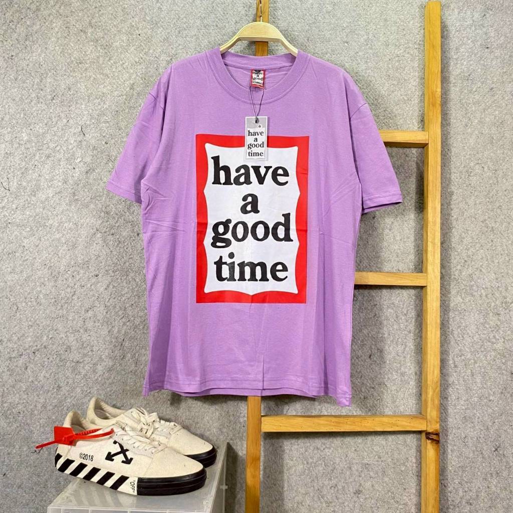 BAJU KAOS T-SHIRT HAGT HAVE A GOOD TIME LOGO PURPLE