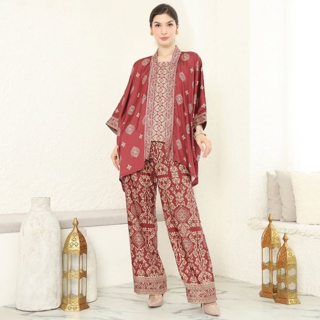 Baju Setelan Wanita | Setelan Merah | Setelan Maroon | Setelan Modern | Setelan Premium | Setelan Ju