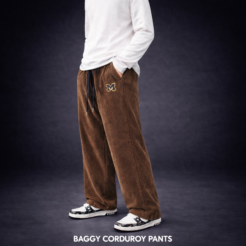Baggy Pants Corduroy Oversize Kekinian / Celana Baggy Corduroy Pria Wanita Oversize Streetwear Korea