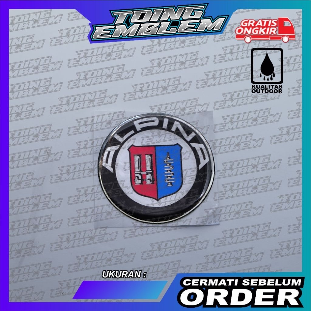 emblem alpina / emblem timbul alpina / stiker 3d alpina / stiker emblem alpina / sticker alpina