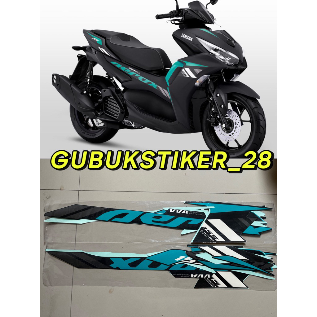 ORIGINAL STRIPING STIKER LIS BODY MOTOR YAMAHA AEROX CONNECTED 155 2021 HIJAU TOSCA