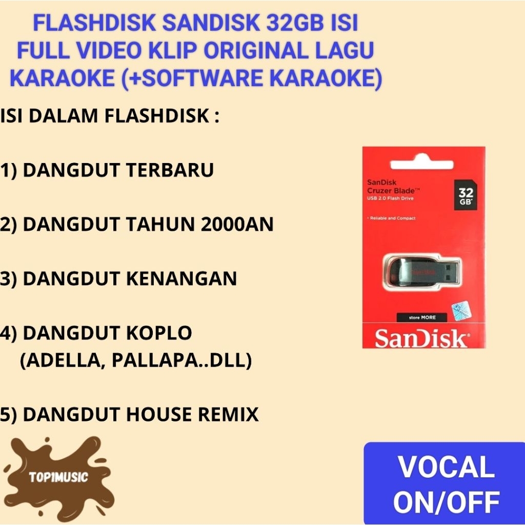 flashdisk isi full lagu karaoke player full dangdut