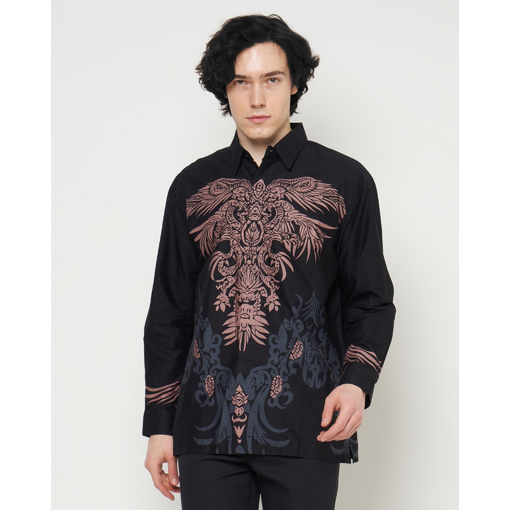 Batik Ayman - AMARTYA BLACK LENGAN PANJANG | Kemeja Batik Pria Katun Solo Halus