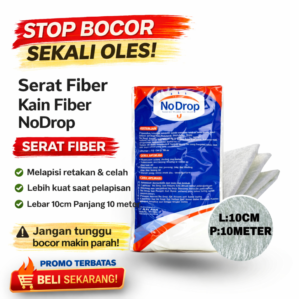 No Drop Serat Fiber Ampuh Melapisi Cat Dan Lem Untuk Celah Dan Rembesan Atap Rumah & Dinding Rumah