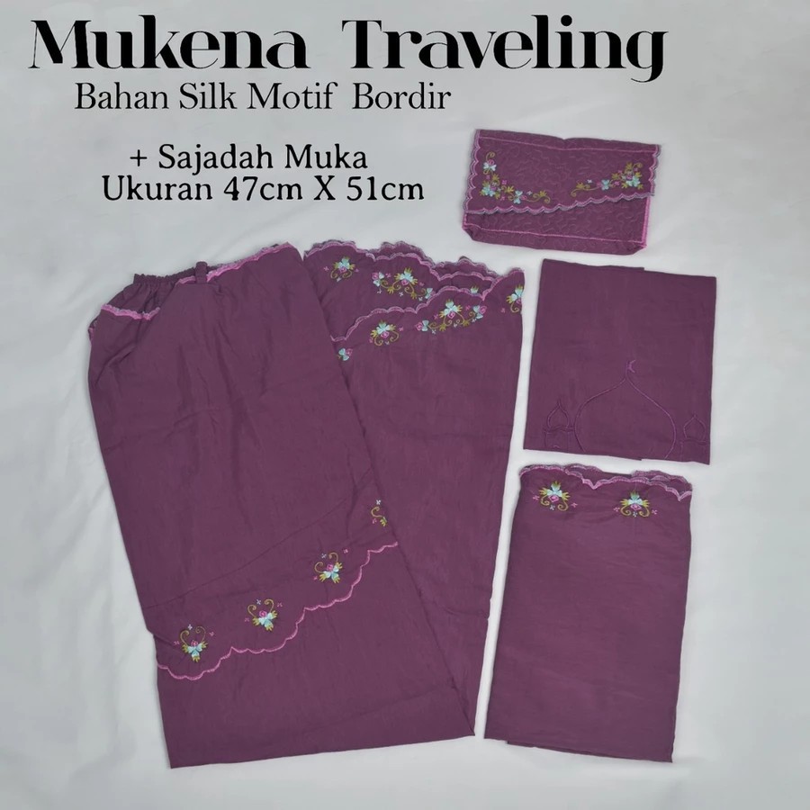 Mukena Parasut bordir dewasa / telekung parasut