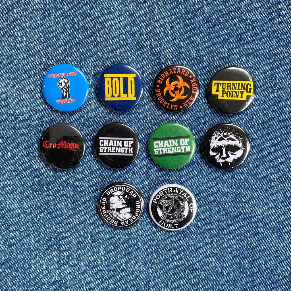 Button Pin 25mm Band Rock Metal Hardcore Punk | Pin Bros Band | Youth Of Today, Bold, Biohazard, Tur