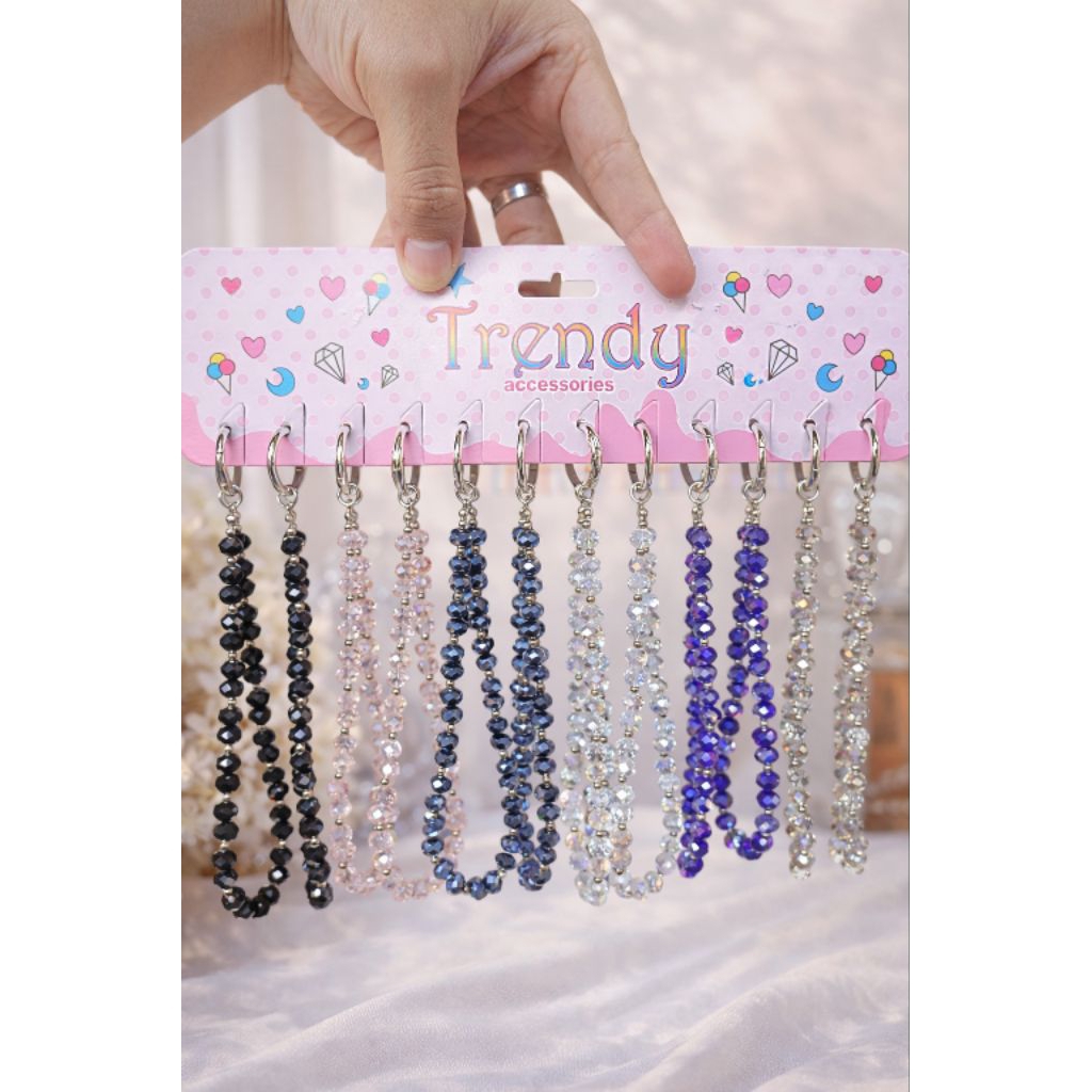 12PCS GANTUNGAN HP CRYSTAL AESTHETIC | PHONE STRAP HP AESTHETIC RING MANIK CRYSTAL PREMIUM SWAROVSKI