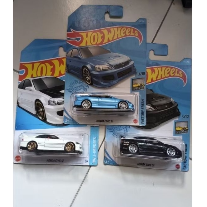 HOT WHEELS CIVIC SI BIRU HITAM PUTIH (BUNDLING) | KONDISI CRACK