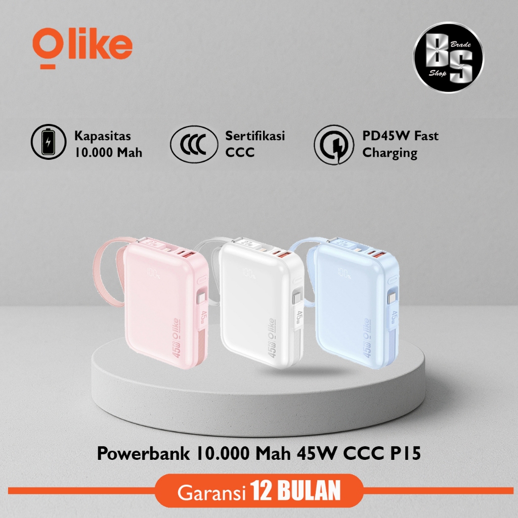 OLIKE PD45W Powerbank CCC Certified Fast Charging 45W 27W Type C Lightning P15 10000 Mah