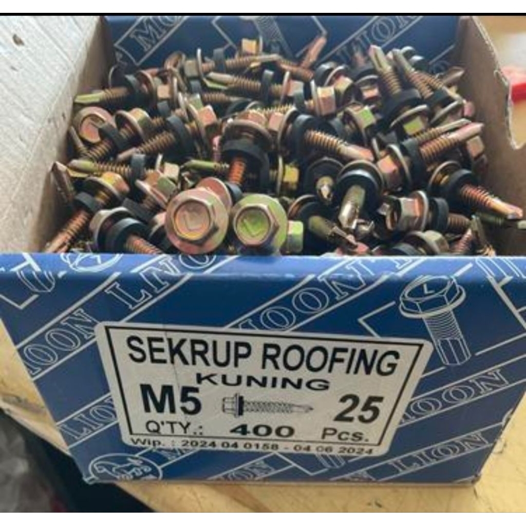 Sekrup / Skrup ROOFING KUNING 12 X 25 (2.5 cm) isi 400 pcs