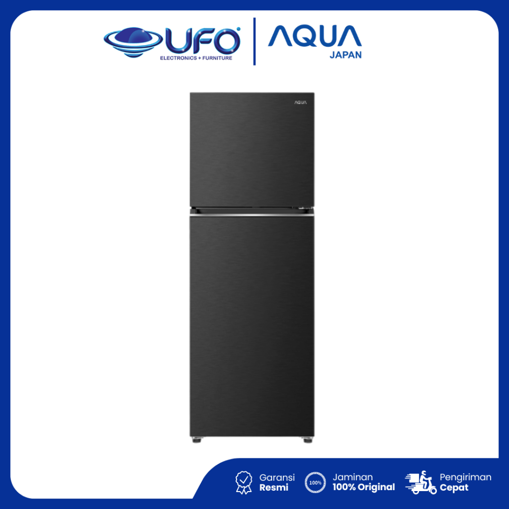 Aqua Kulkas AQR-DTM285CBP(DS) 2 Pintu 225L dengan fitur Turbo Cooling, Bigger Freezer, -1° C Chiller