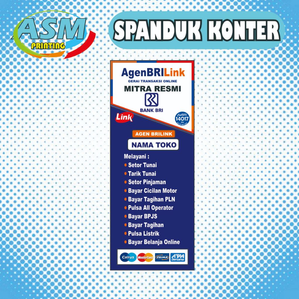 SPANDUK KONTER MITRA BRILINK BANNER KONTER