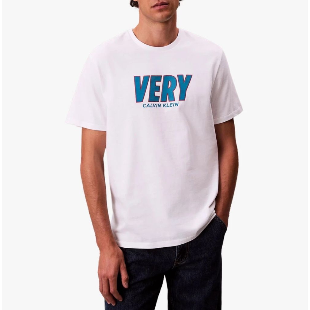 Calvin Klein Very Graphic Relaxed fit Tshirt White kaos pakaian baju pria