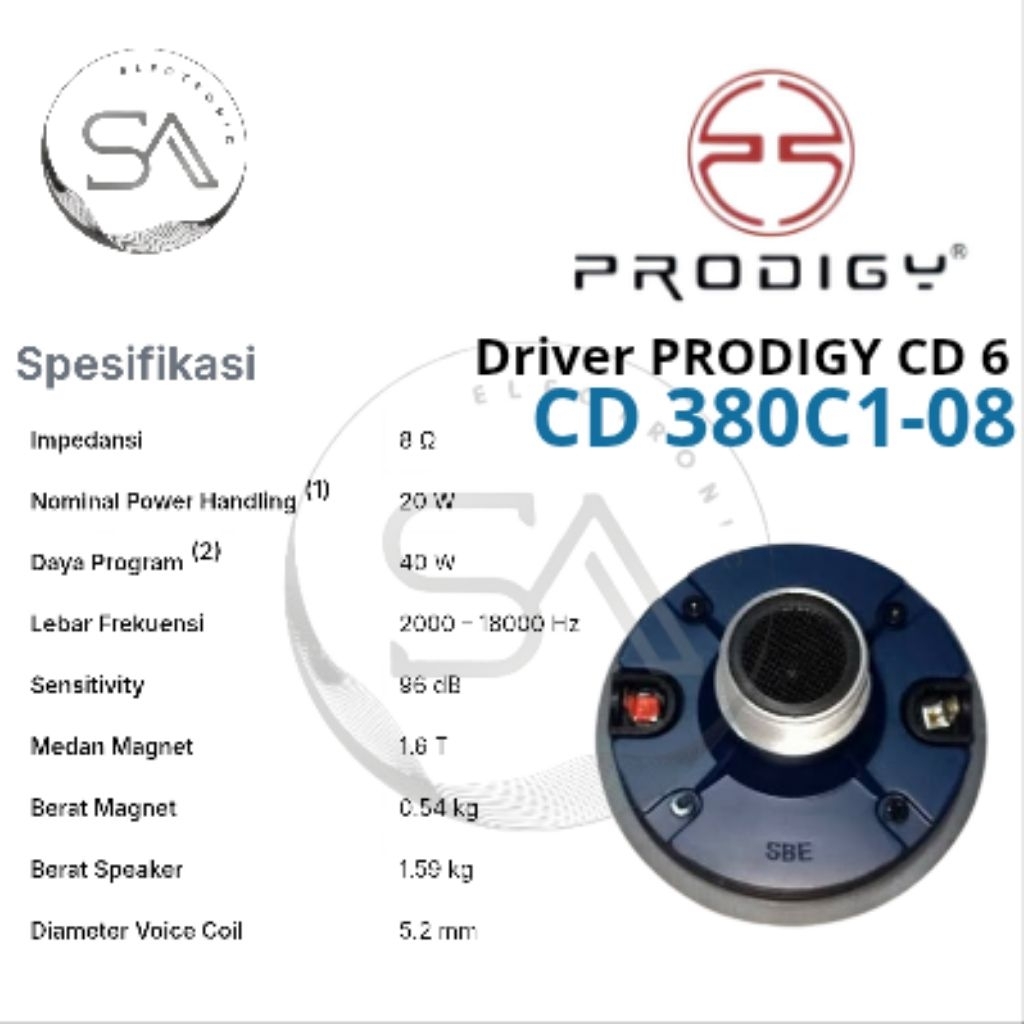 Surya Agung Driver Tweeter Prodigy CD 6 / CD 380C108