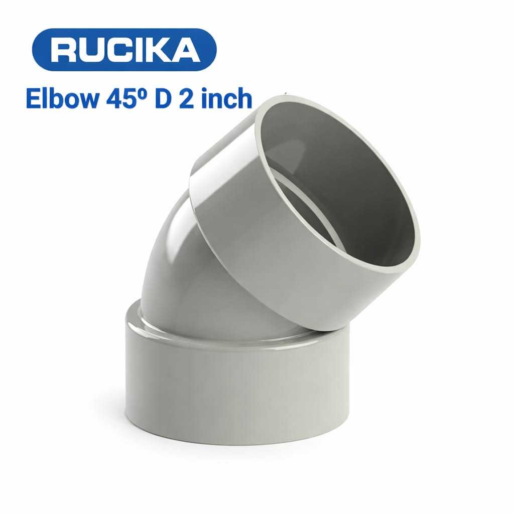 Rucika Pvc Elbow 2 inch 45deg tipe D, Keni Rucika 45 derajat 2 inch D