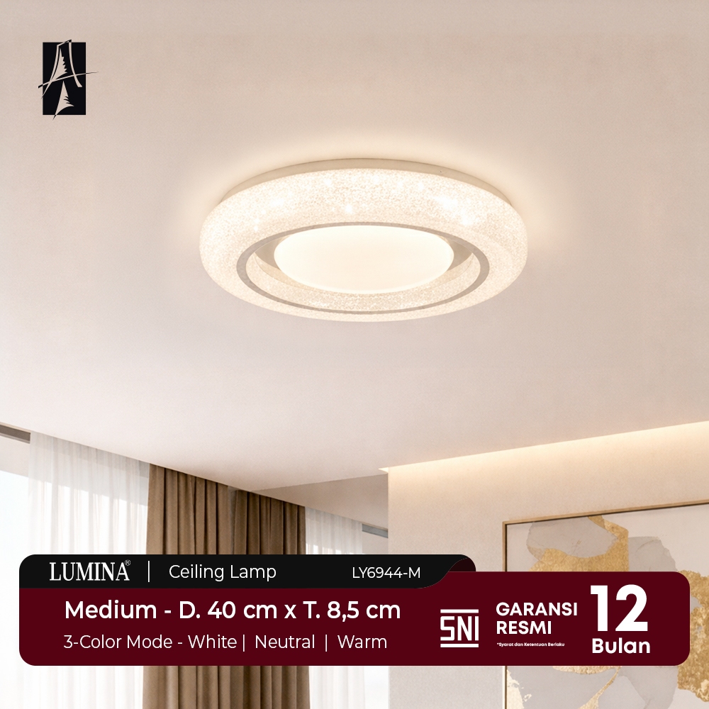 Lumina - Lampu Plafon LED Modern Minimalis Ceiling Lamp Ring Kristal Crystal Hemat Energi untuk Ruan