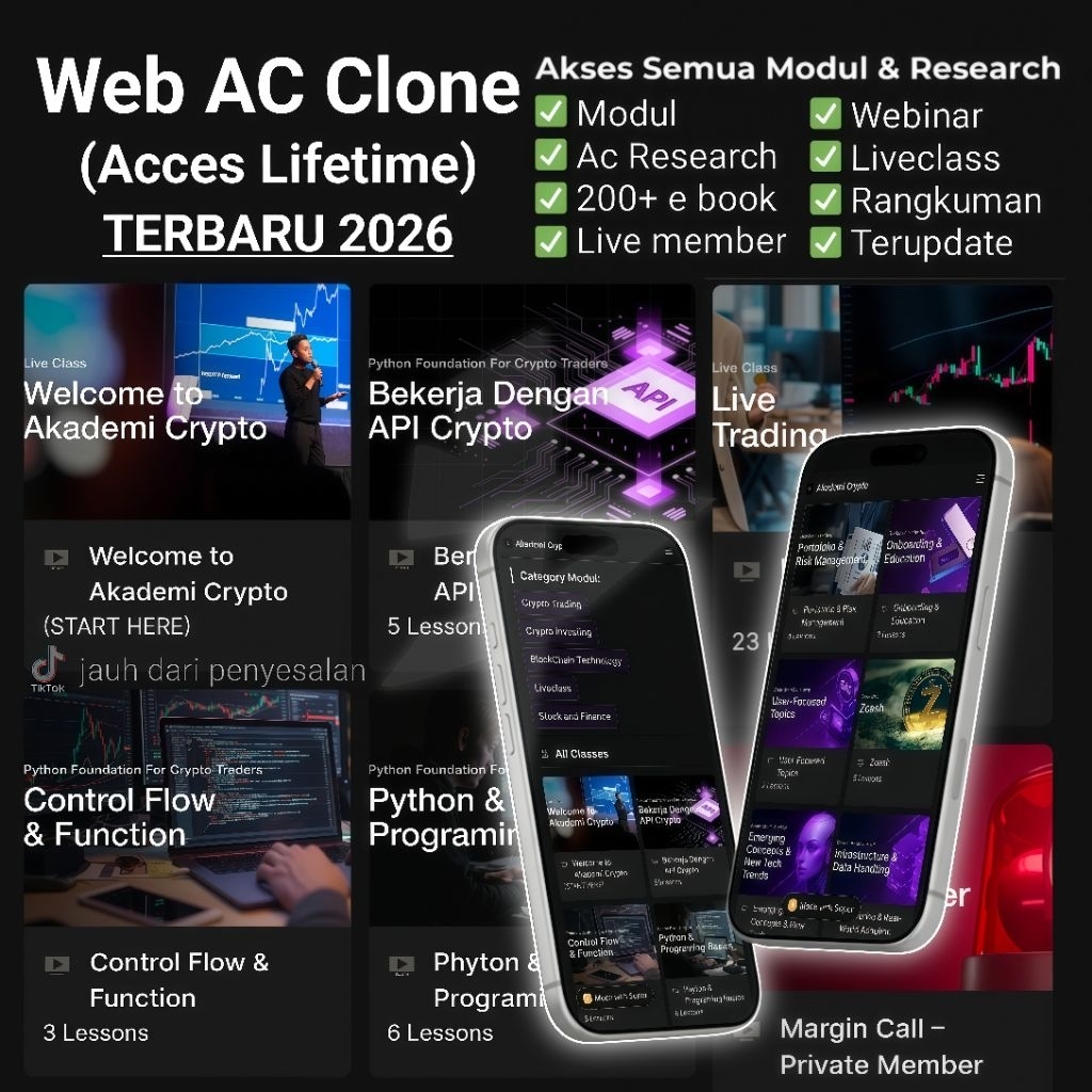 modul web Akademi Crypto terupdate 2026 | web clone | jaminan akses lifetime | terbaru 2026