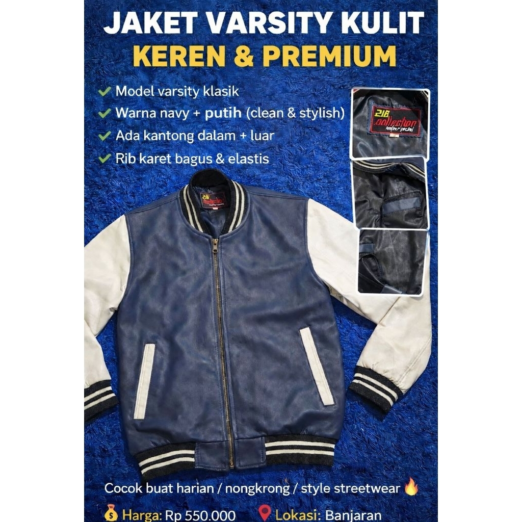 JAKET VARSITY KULIT