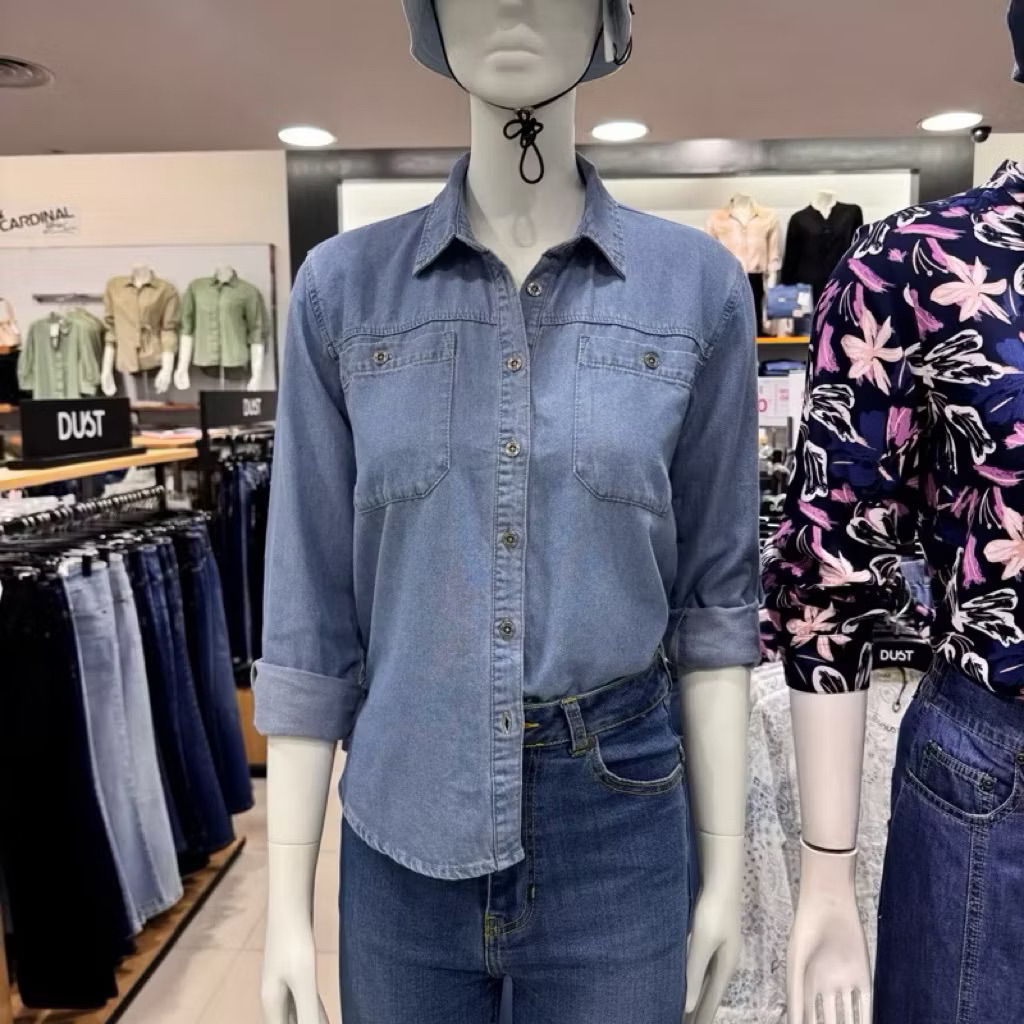 DUST - NEW Kemeja Denim Jeans Wanita (S-XXL)
