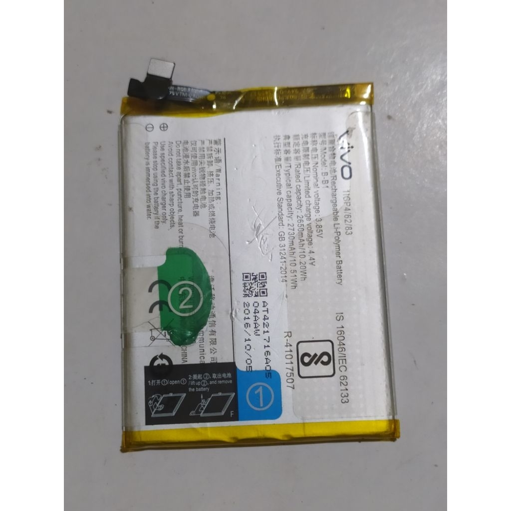 baterai vivo y5s B-B1 second original cabutan