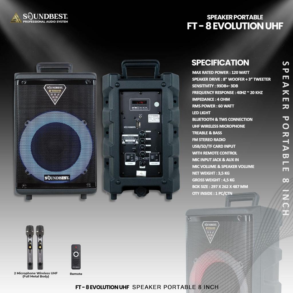 SPEAKER PORTABLE SOUNDBEST FT 8 EVOLUTION UHF - FT 8 EVOLUTION