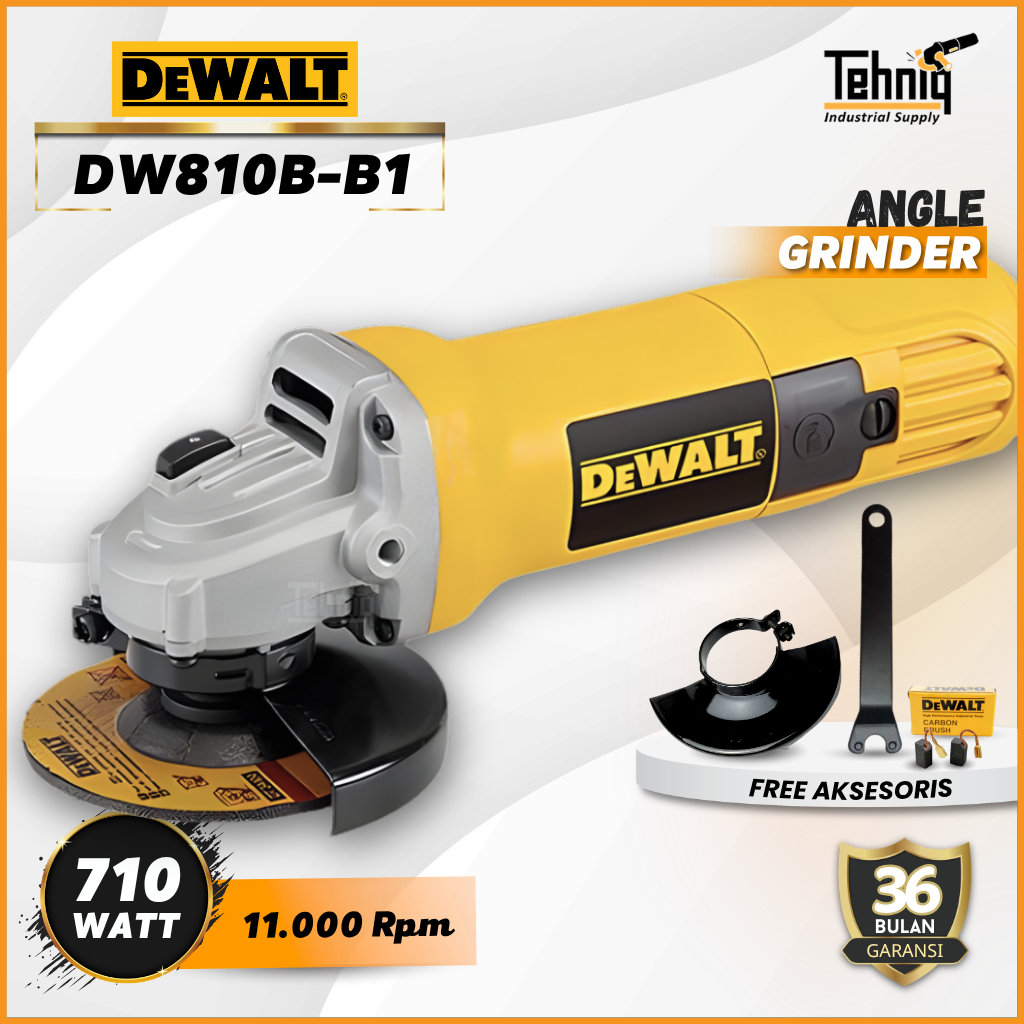 DEWALT DW810B-B1 Mesin Gerinda Tangan 4 Inch 710W Angle Grinder Original Heavy Duty