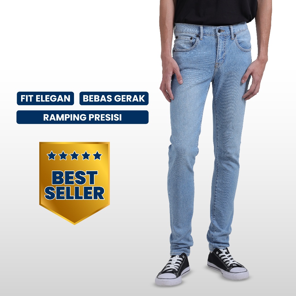 Emba Denim - BS07.1 Celana Panjang Pria Denim Slimfit Stretch Casual