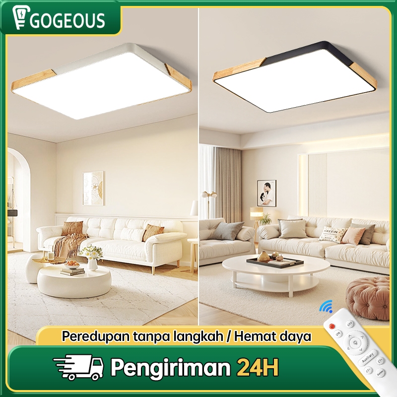 GOGEOUS Lampu Plafon 96W LED Minimalis Modern Rumah 3 Warna Ceiling Lights Ruang Tamu Kamar Tidur