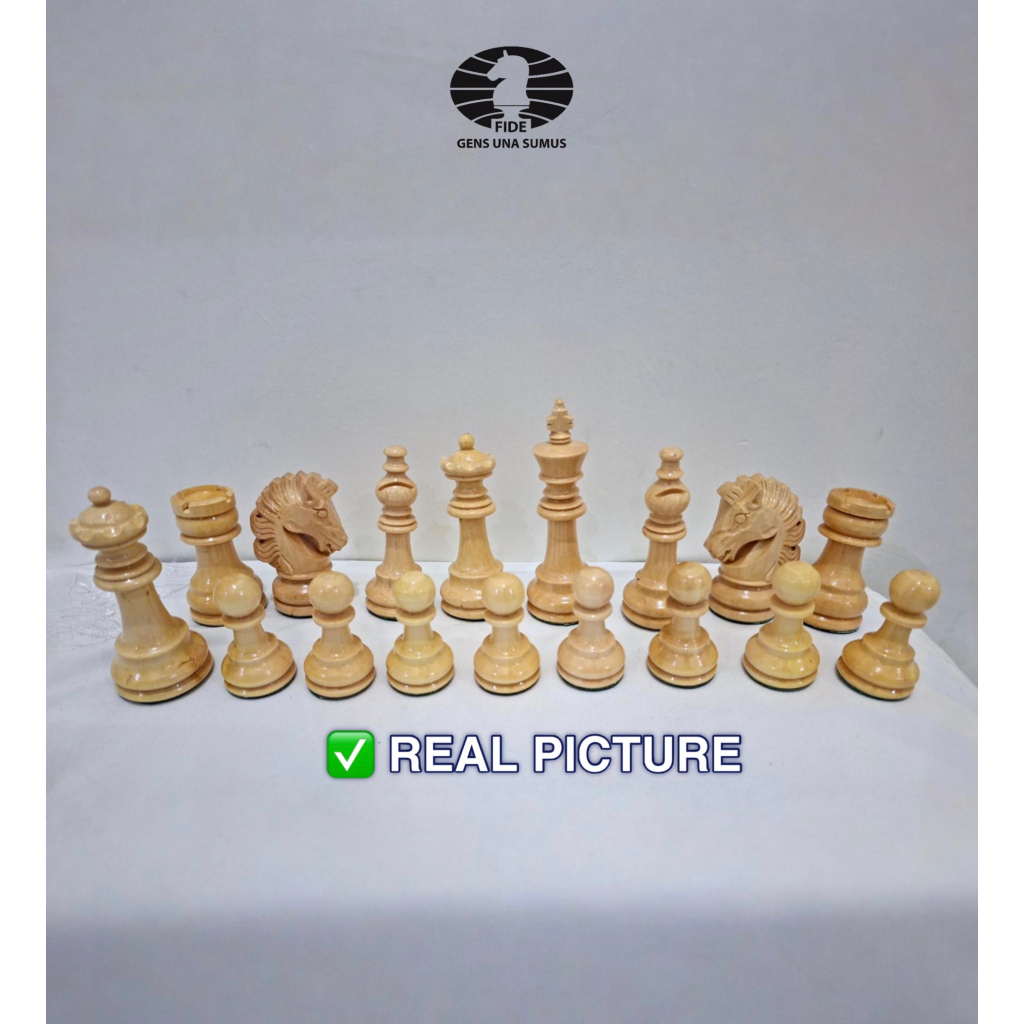 Bidak Catur Kayu Unik Deluxe Dragon Chess (Chess pieces only)