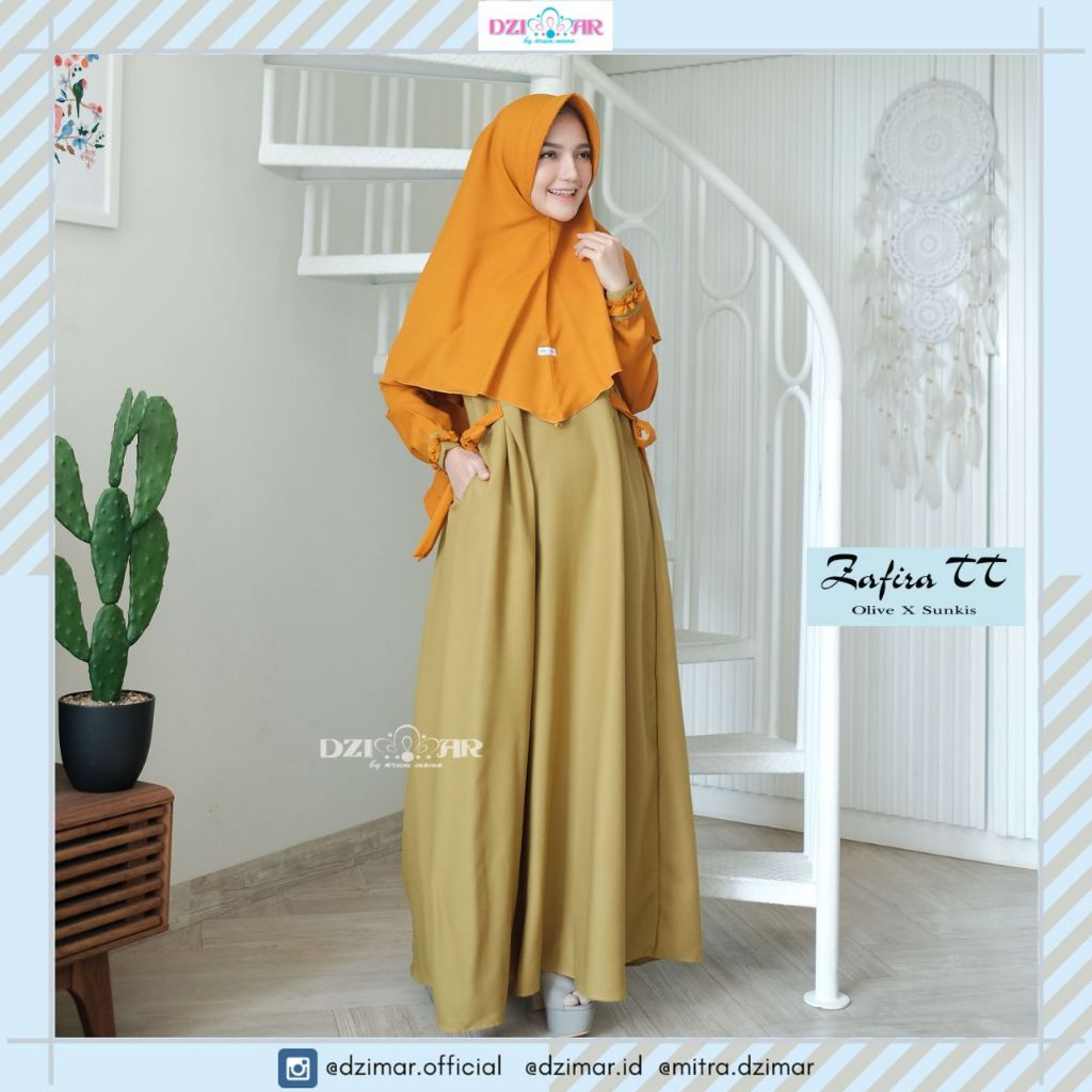 GAMIS WANITA MUSLIMAH ZAFIRA DRESS BY DZIMAR