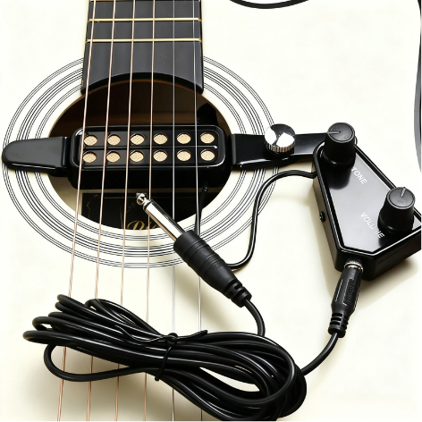 MEGA TaffSTUDIO Pick Spul Pickup Gitar Akustik listrik Microphone 12 Hole Tone Volume Control P 011