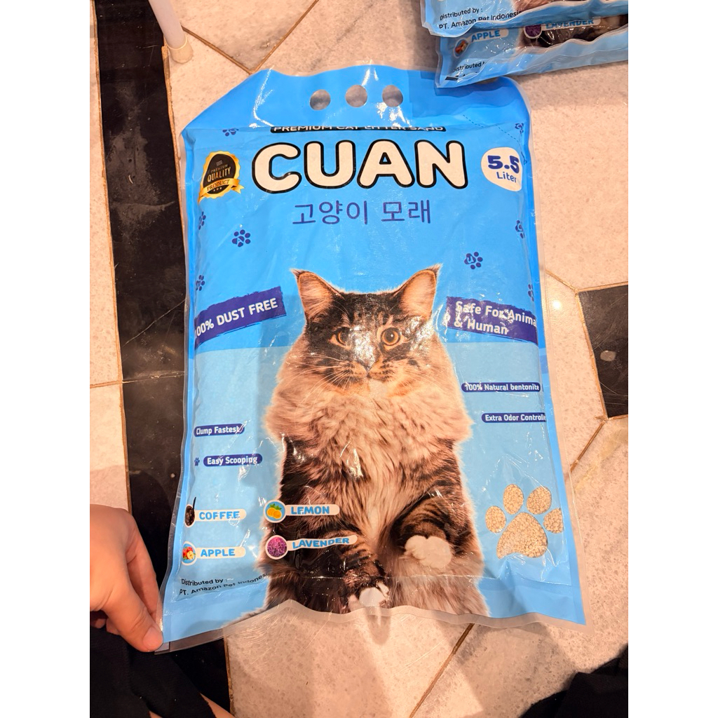 Pasir Kucing Bentonite Cuan 5,5 Liter | Pasir Kucing Murah Cuan