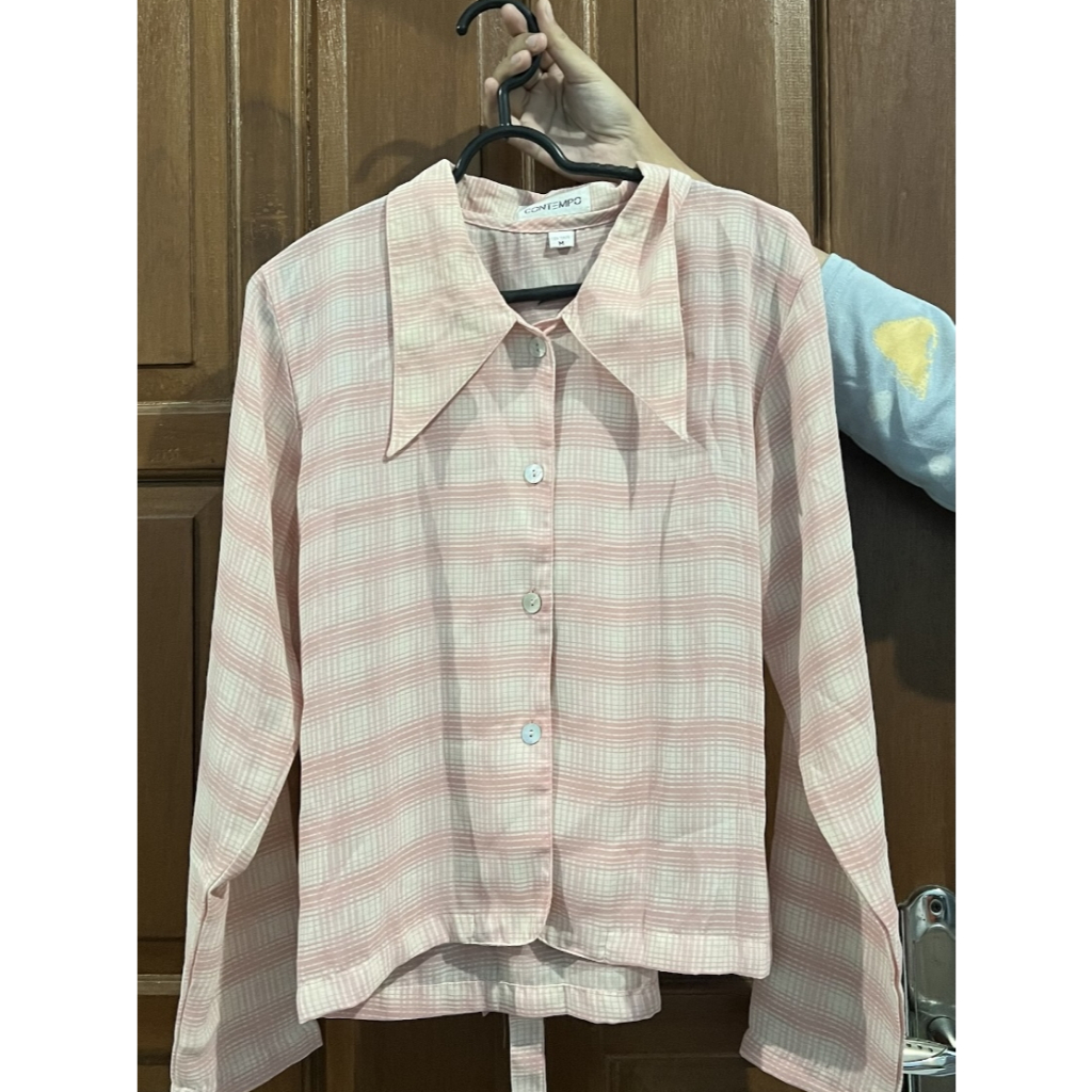 PRELOVED CONTEMPO - Kemeja Kotak-kotak Wanita