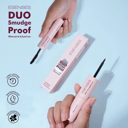 Maskara dan Eyeliner 2in1 ESSENS DUO SMUDGE PROFF || Maskara & Eyeliner Waterproof