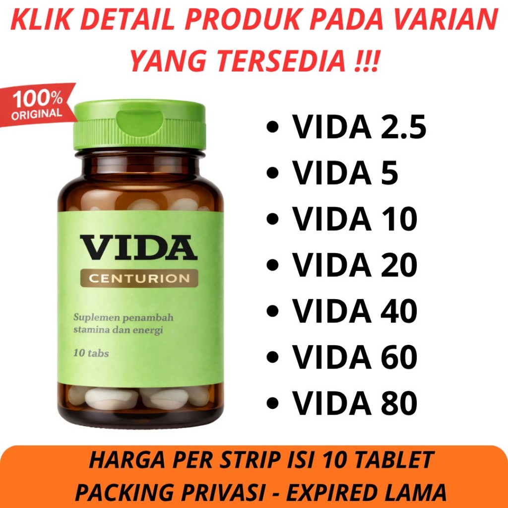 VIDA CENTURION SUPLEMEN PRIA UNTUK PENAMBAH ENERGI DAN STAMINA