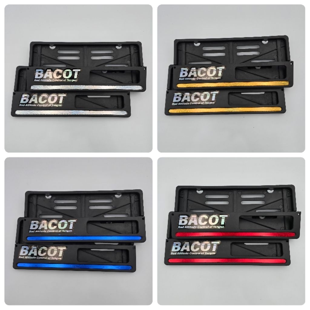 Dudukan Plat Nomer List Nyala Plus Stiker Hologram Bacot Universal Semua Motor - Harga Sepasang Cove