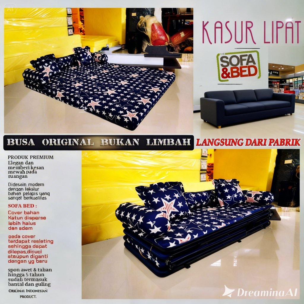 Sofa bed original Kasur busa sofabed Minimalis 140×180×10 cm