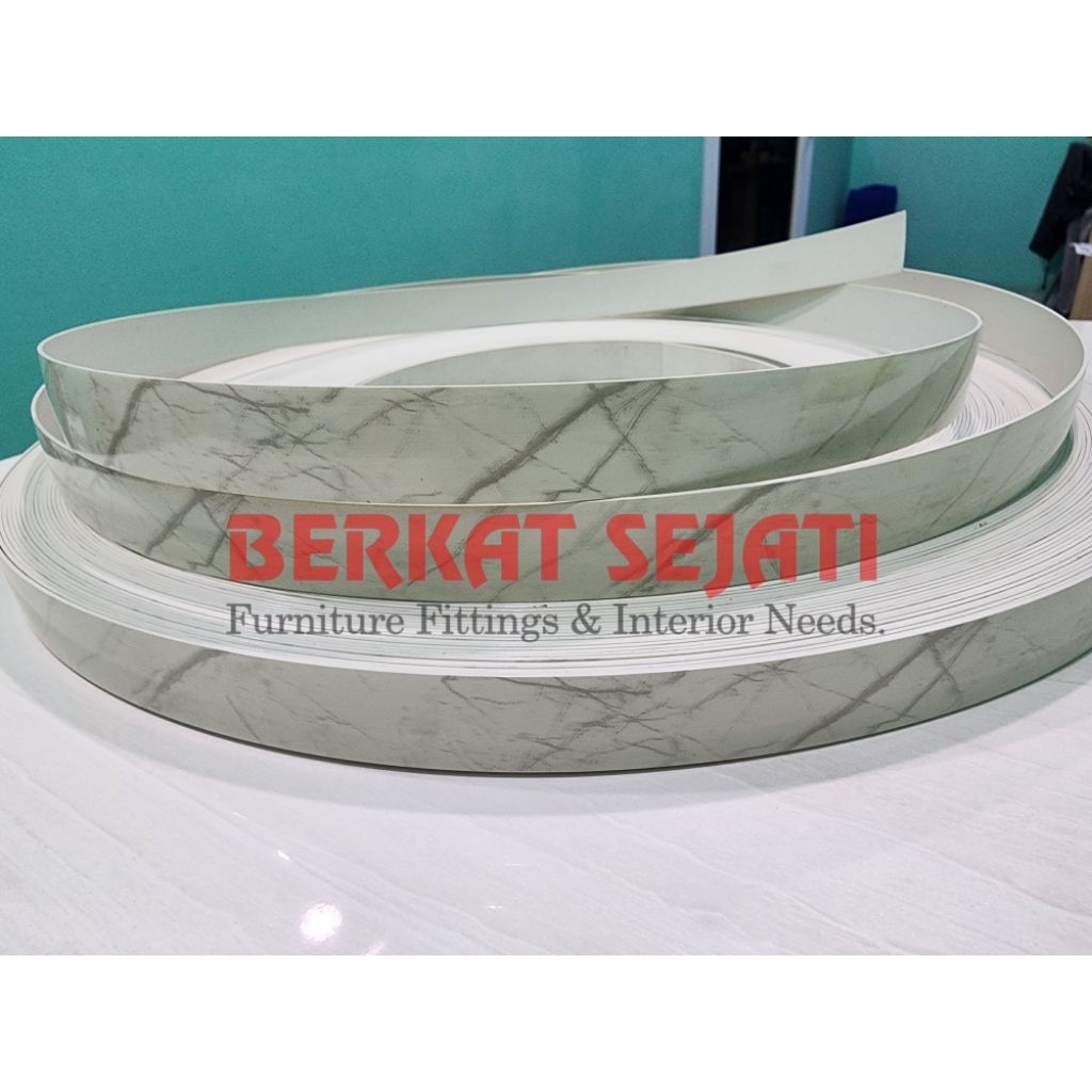 Edging Hpl Aica Taco WHITE MARBLE GLOSS / MARMER PUTIH KILAP 23mm x 1mm