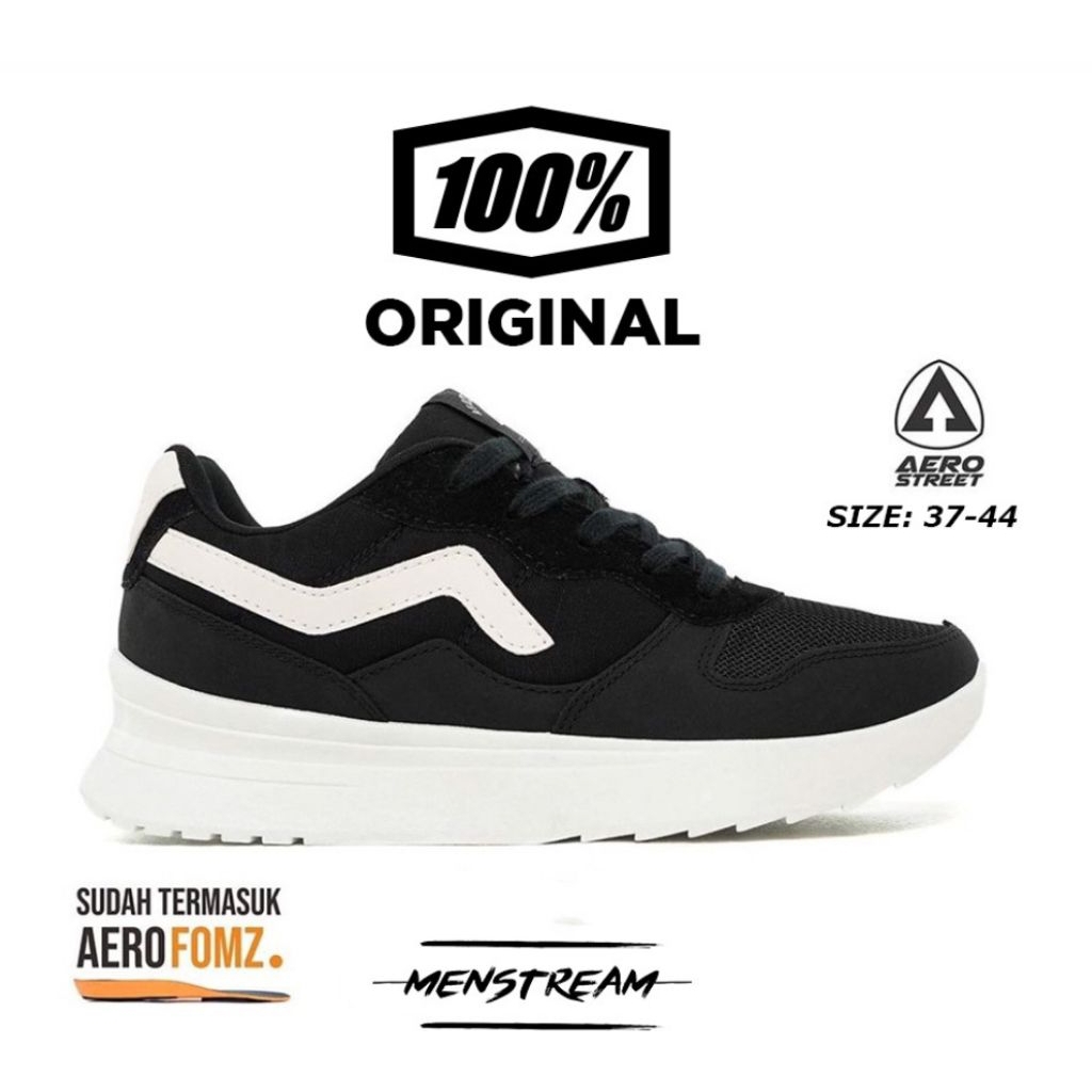 Sepatu Sekolah Aerostreet Hitam Baru Original 100% size 40