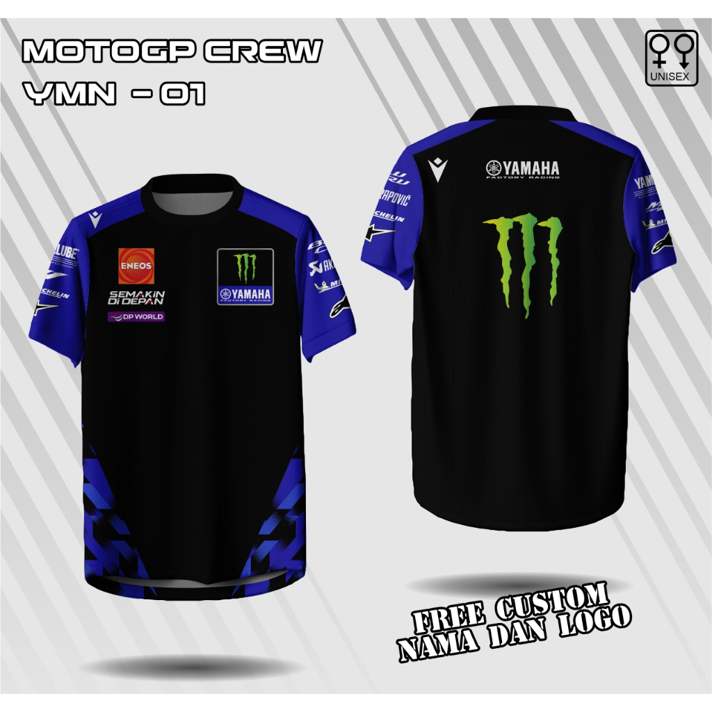 jersey motogp team yamaha monster energy baju motogo yamaha kaos monster energy yamaha
