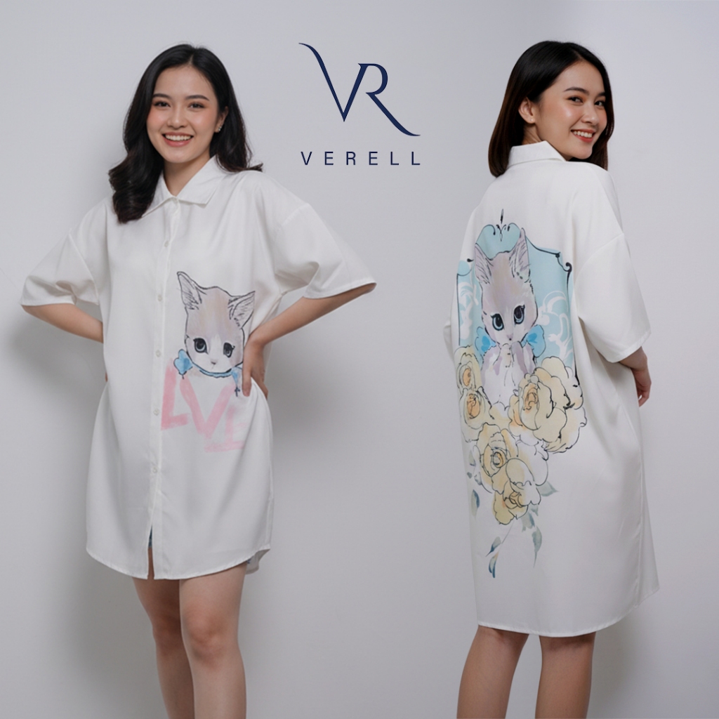 Dress tunik satin wanita dewasa fashion korean style motif lucu TSL03