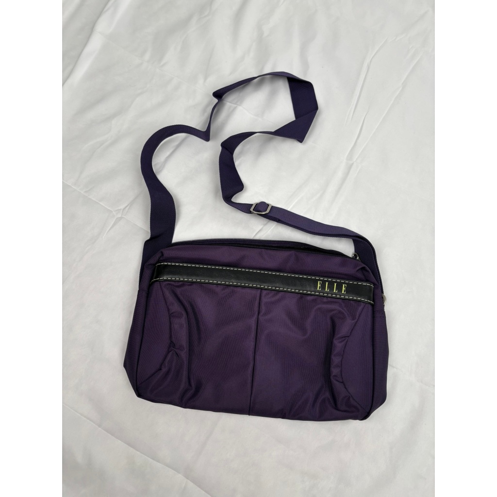 Elle Purple Nylon Sling Bag / Crossbody Bag with Adjustable Strap