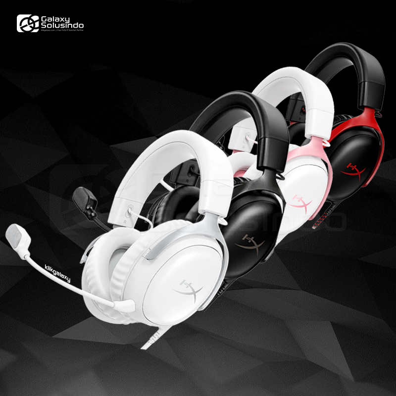 HyperX Cloud III Wired Gaming Headset - Black / White / Black Red / White Pink - GW