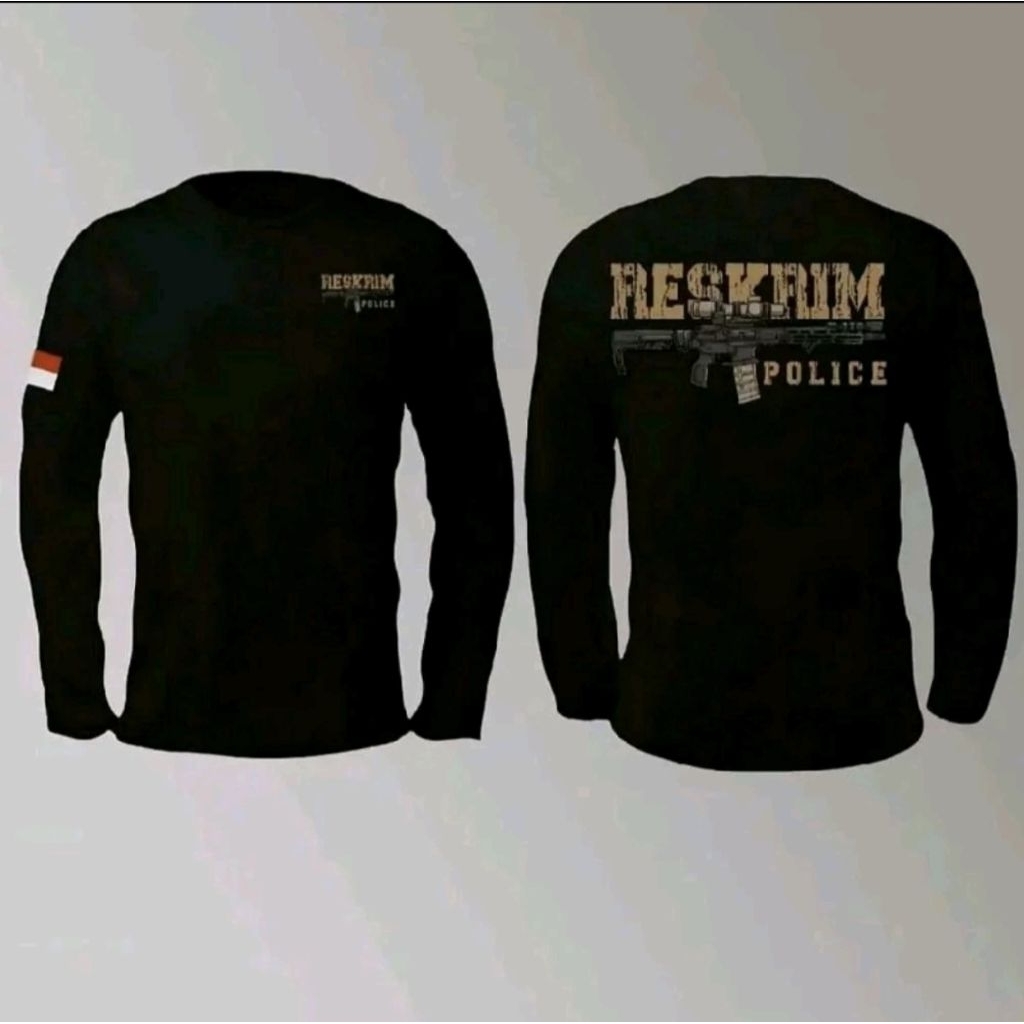 Kaos T-Shirt Reskrim Police Desain Taktikal Baju Distro Ukuran S M L XL