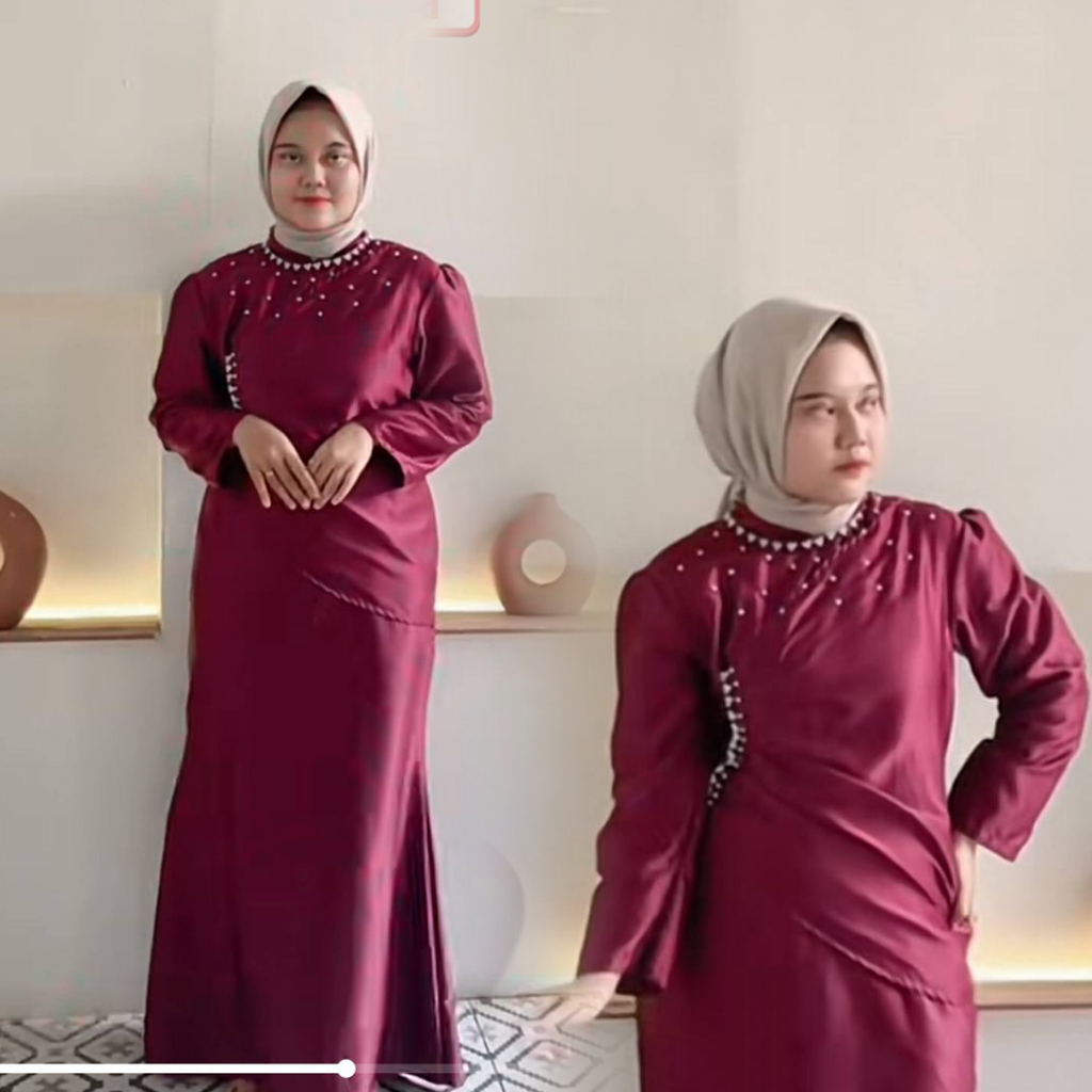 Viral~ DRESS KONDANGAN SLIMFIT Size Jumbo SATIN PAYET MEWAH Elegan Baju Pesta Bridesmaid REVA DRESS