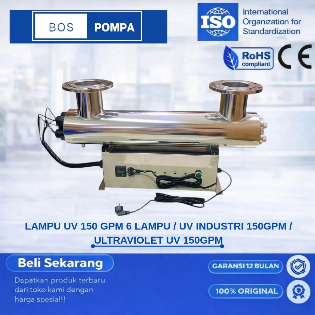 LAMPU UV 150 GPM 6 LAMPU / UV INDUSTRI 150GPM / ULTRAVIOLET UV 150GPM