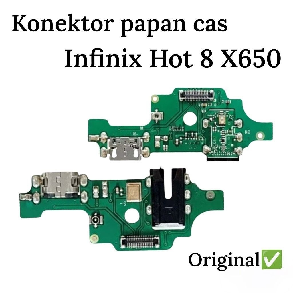 konektor board papan cas hp infinix hot 8 X650 original fullset